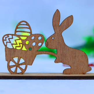 Laser Cut Wooden Easter Bunny Table Decor 3mm Free Vector