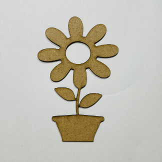 Laser Cut Sunflower Pot Shape Wood Craft Cutout Free Vector