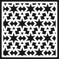 Laser Cutting Pattern CNC Stars Geometric Free Vector