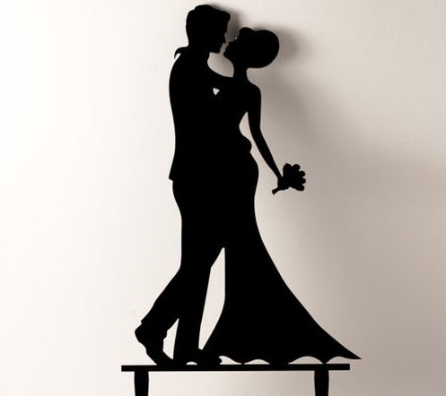 Laser Cut Wedding Cake Topper Bride And Groom Silhouette Cake Decorations Free Vector