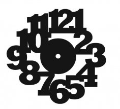 Laser Cut Large Bold Numbers Wall Clock Free Vector