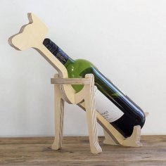 Laser Cut Dog Wine Bottle Holder 10mm PDF File