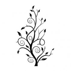 Immagine jpg di arte vettoriale semplice dello stampino dell'albero
