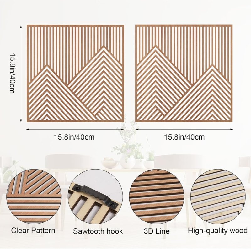 Laser Cut Mountain Wall Art Panel