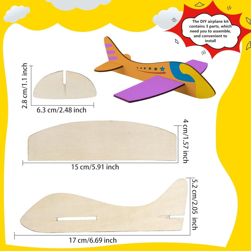Laser Cut Unfinished Wooden Airplane Model Toys Diy Model Planes