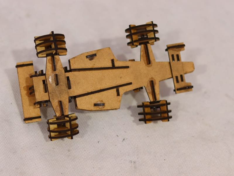 Laser Cut Wooden Formula 1 Racing Car 3D Model