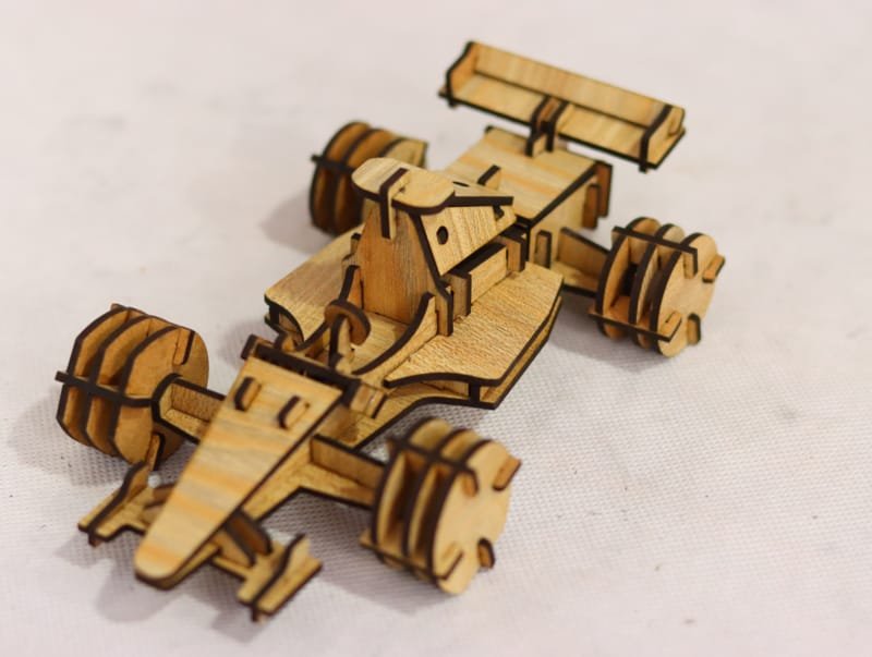 Laser Cut Wooden Formula 1 Racing Car 3D Model
