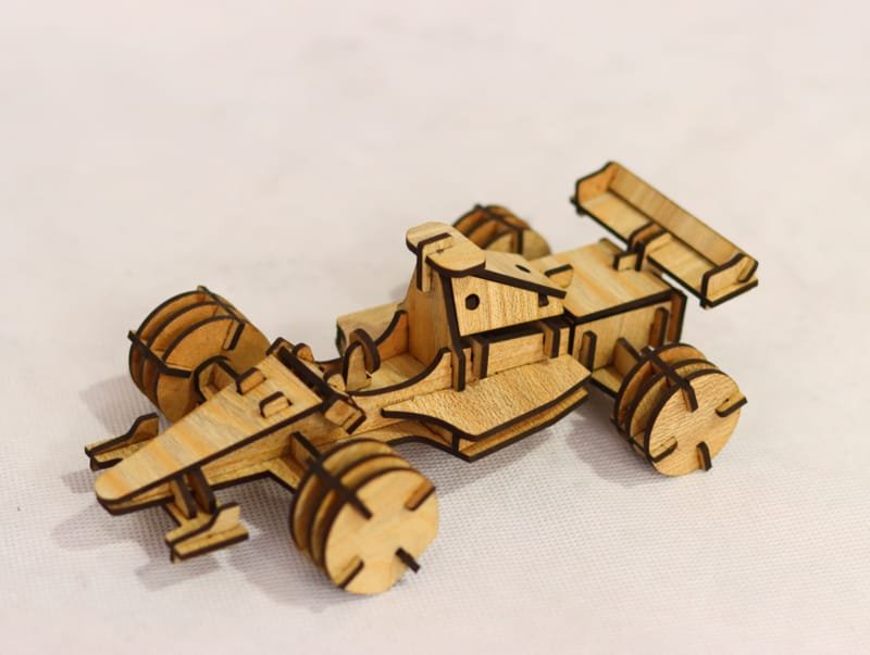 Laser Cut Wooden Formula 1 Racing Car 3D Model