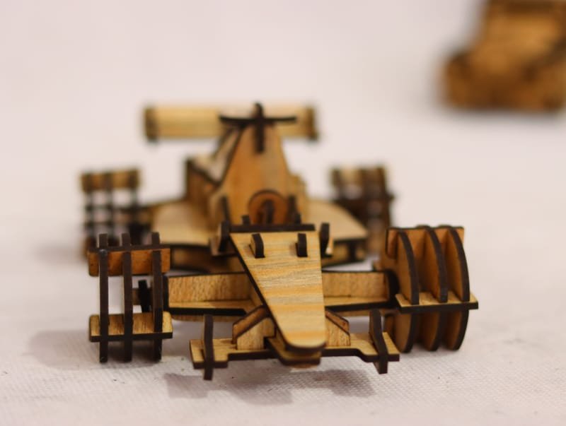 Laser Cut Wooden Formula 1 Racing Car 3D Model