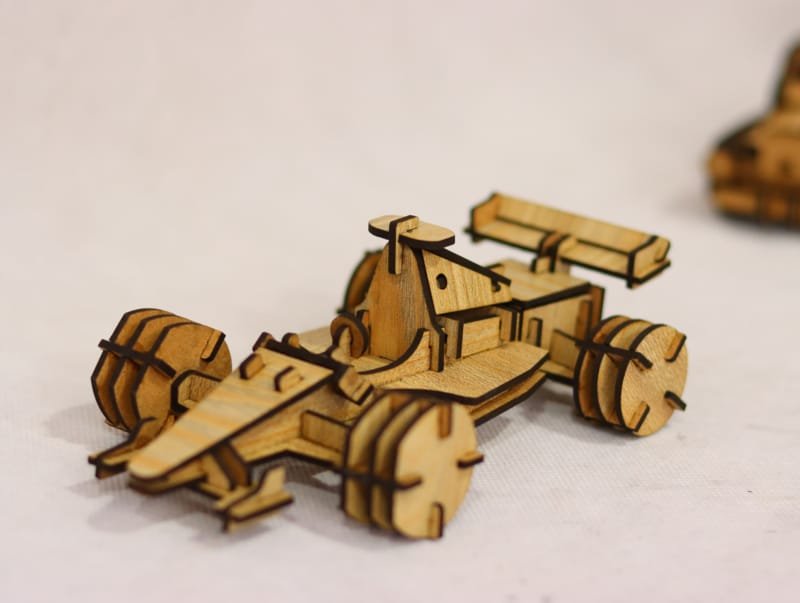 Laser Cut Wooden Formula 1 Racing Car 3D Model