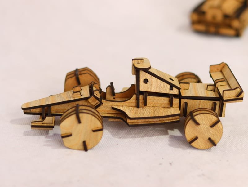 Laser Cut Wooden Formula 1 Racing Car 3D Model