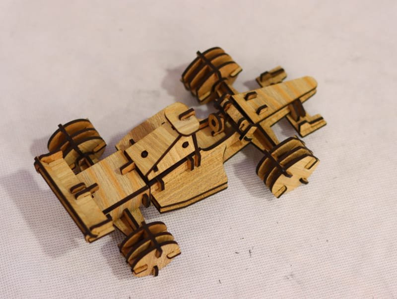 Laser Cut Wooden Formula 1 Racing Car 3D Model