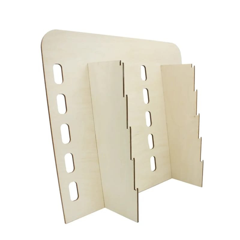 Laser Cut Wooden Countertop Display Stand For 10 Sunglasses