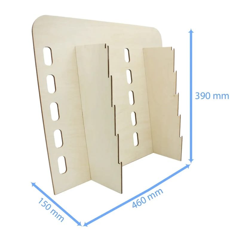 Laser Cut Wooden Countertop Display Stand For 10 Sunglasses