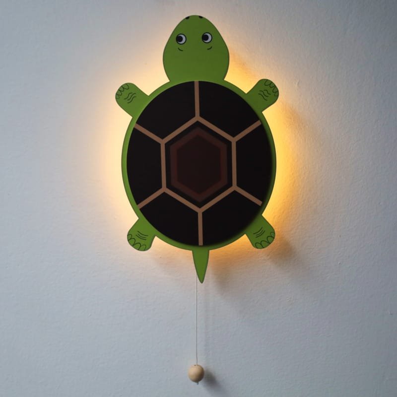 Laser Cut Turtle Wooden Nursery Wall Light – Decorative Wall Light for Kids Room