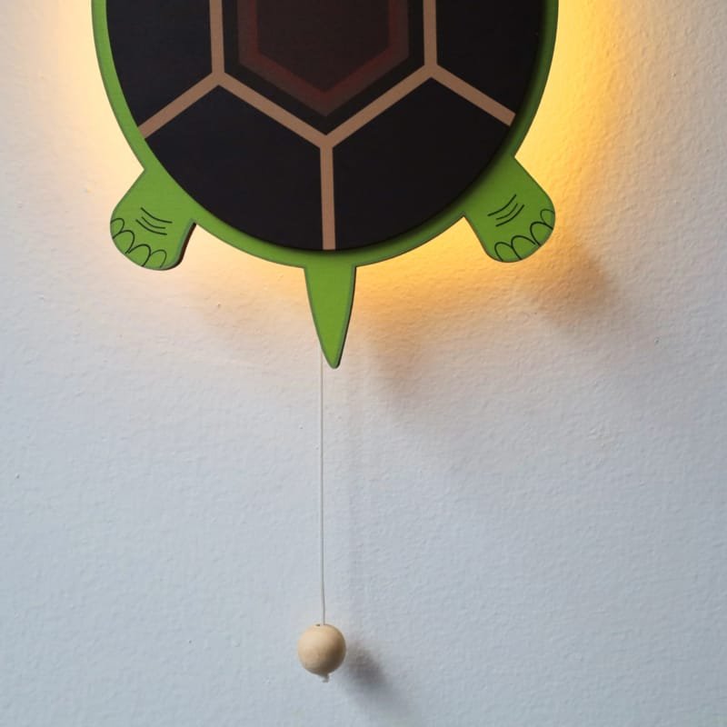 Laser Cut Turtle Wooden Nursery Wall Light – Decorative Wall Light for Kids Room