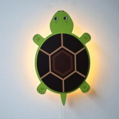 Laser Cut Turtle Wooden Nursery Wall Light – Decorative Wall Light for Kids Room