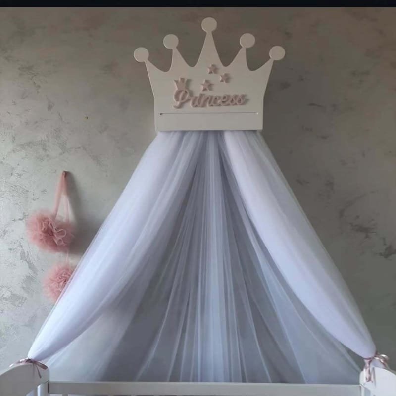 Laser Cut Princess Bed Crown Canopy Nursery Girls Room Decor