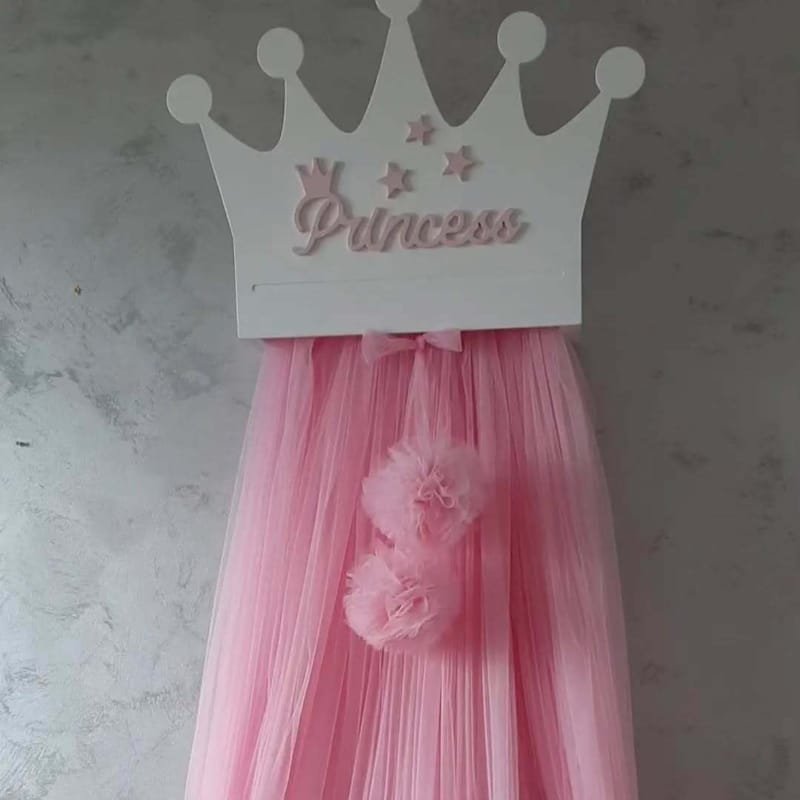 Laser Cut Princess Bed Crown Canopy Nursery Girls Room Decor