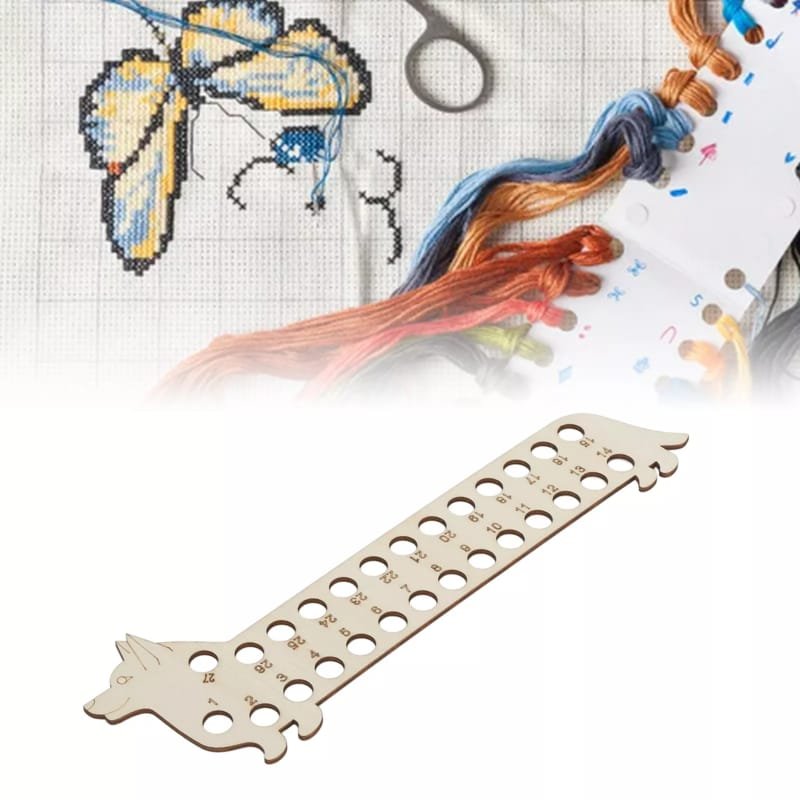 Laser Cut Embroidery Thread Board Wooden Stitch Floss Holder for Needlework DIY