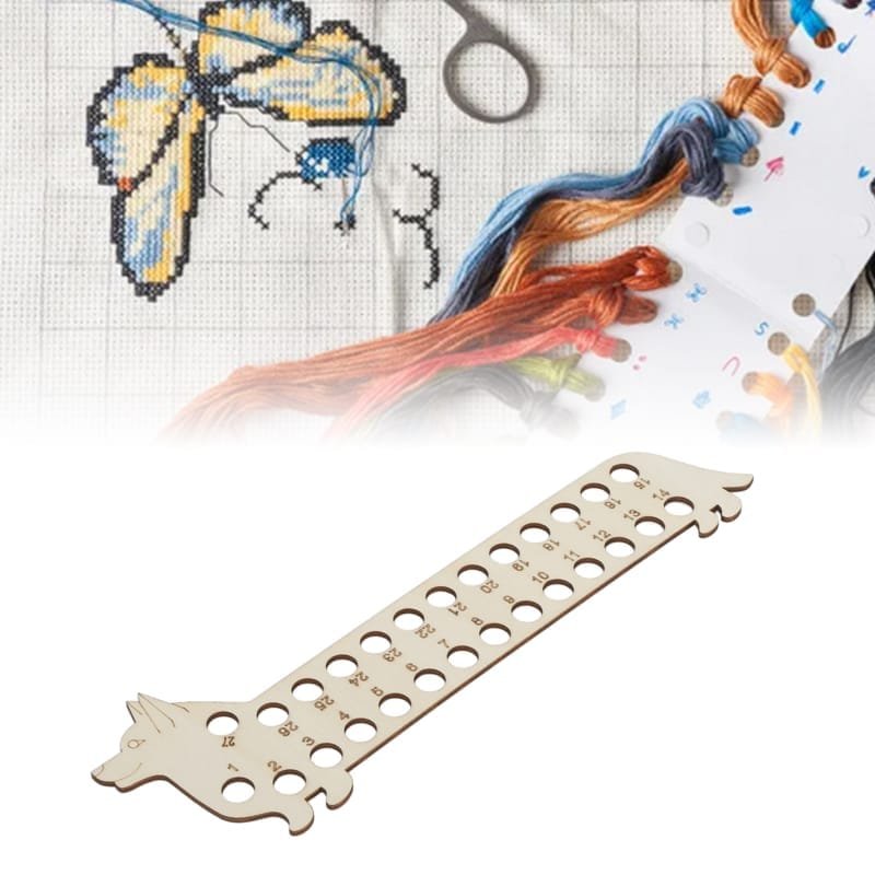 Laser Cut Embroidery Thread Board Wooden Stitch Floss Holder for Needlework DIY