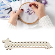 Laser Cut Embroidery Thread Board Wooden Stitch Floss Holder for Needlework DIY