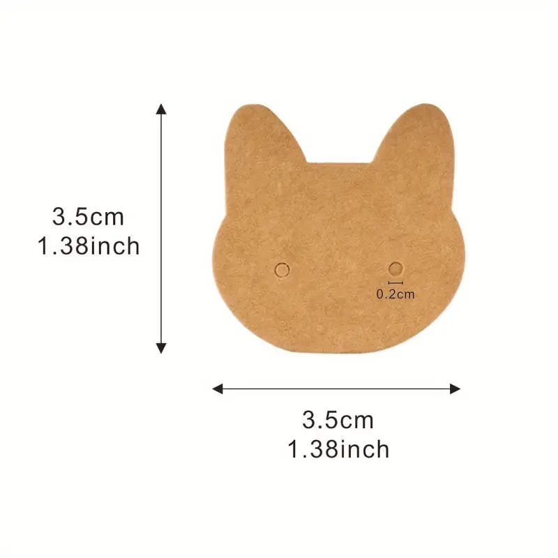 Laser Cut Cat Shape Earring Stud Display Card Kraft Paper Jewelry Display Cards