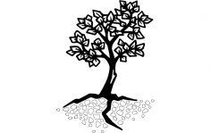 Tree Silhouette Vector dxf File