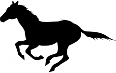 Arquivo dxf de silhueta de cavalo correndo