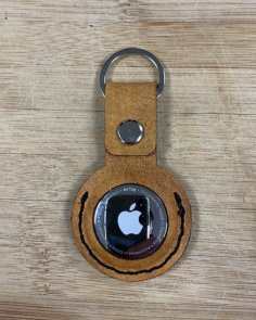 Laser Cut Simple Leather Airtag Keyring