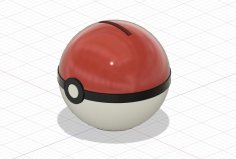 Pokeball Piggy Bank 3D Printer Model