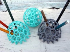 Buckyball Pencil Holder 3D Printer Model