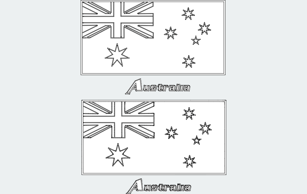 Флаг Австралии dxf файл