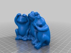 Three Wise Frogs 3D Printer Model