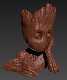 Baby Groot Pot, Single Object Re-remix 3D Printer Model