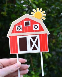 Laser Cut Little Barn Cake Topper