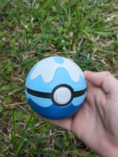 Pokémon Dive Ball – Fully Functional With Button And Hinge 3D Printer Model