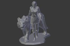 Female Knight With Tiger 3D Printer Model