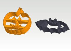 Halloween Cookie Cutters ( BAT And PUMPKIN) 3D Printer Model