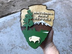 Laser Cut US National Park Service Shield SVG File