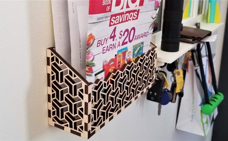 Laser Cut Wall Mail Organizer