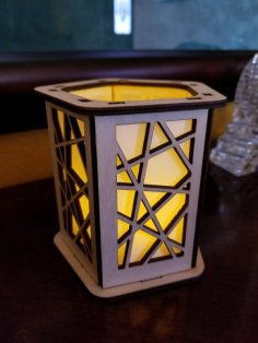 Laser Cut Decorative Votive Lantern DXF File