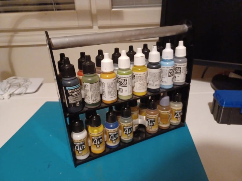 Laser Cut Paint Rack For Vallejo Paint Bottles DXF File