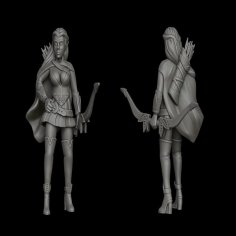 Elf / Half-elf Female Ranger (28mm DnD Miniature) 3D Printer Model