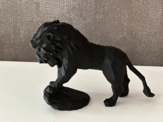 Low Poly Lion On Stand Rock 3D Printer Model