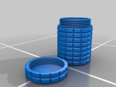 Ridged Container With Threaded Lid 3D Printer Model