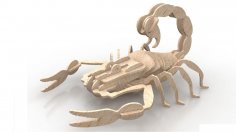 Деревянный 3D-пазл Scorpion с насекомыми 6 мм