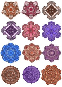 Dekoratif Yuvarlak Mandala Vektörler