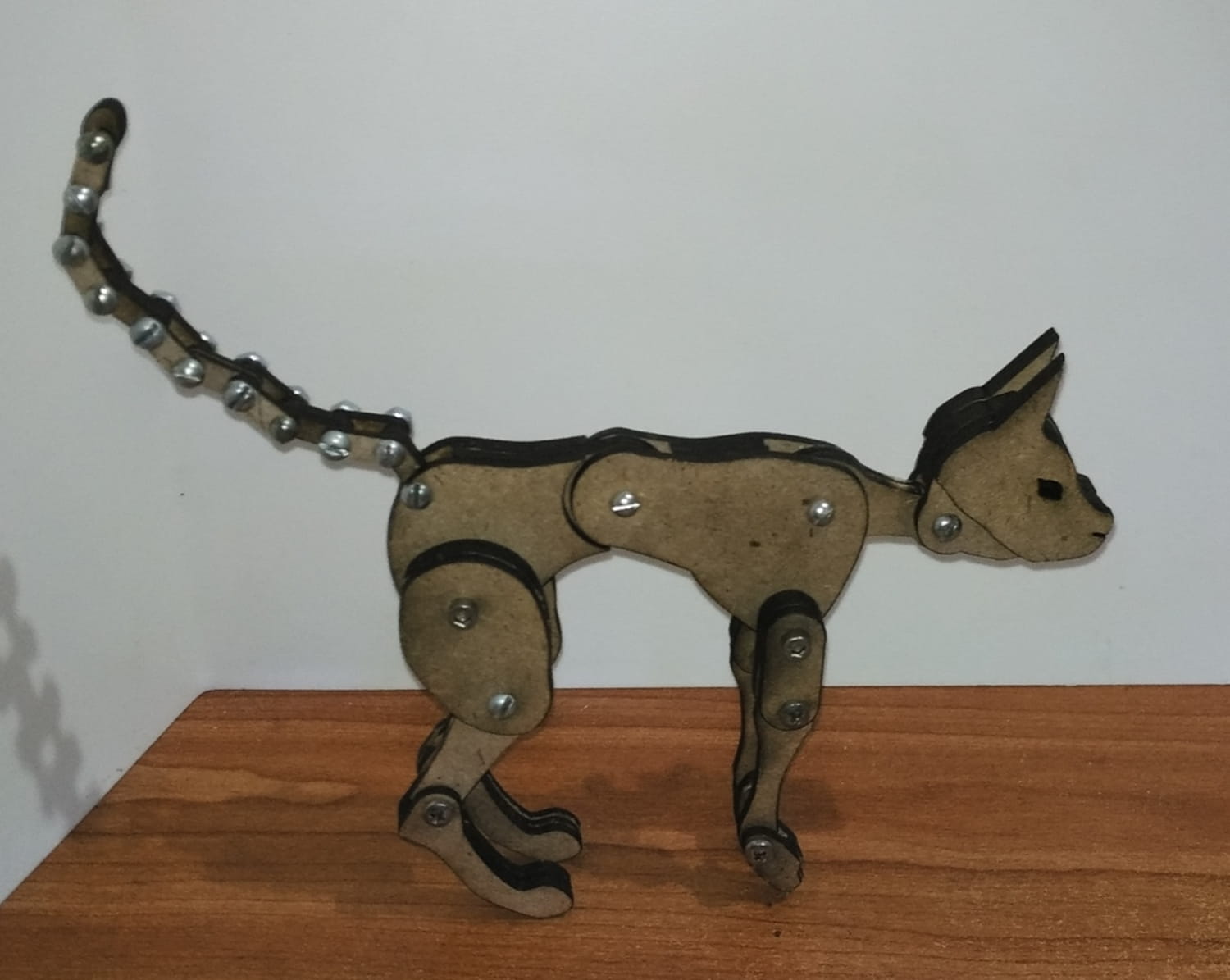 Laser Cut Articulated Cat SVG File Free Download - 3axis.co