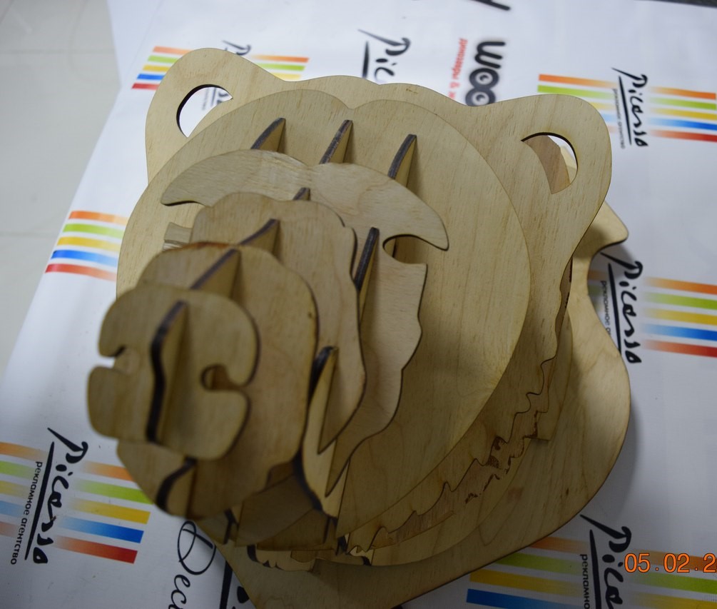 Laser Cut 3D Bear Head Wall Decor Free Vector